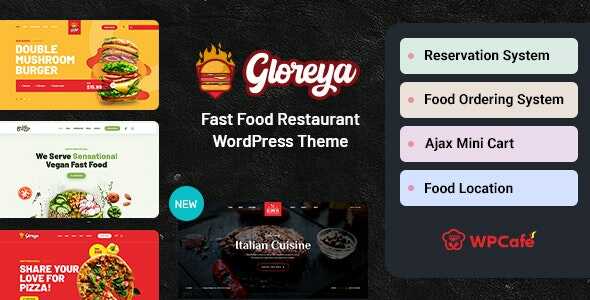 Gloreya Theme GPL v2.0.6 – Restaurant Fast Food & Delivery WooCommerce Websites