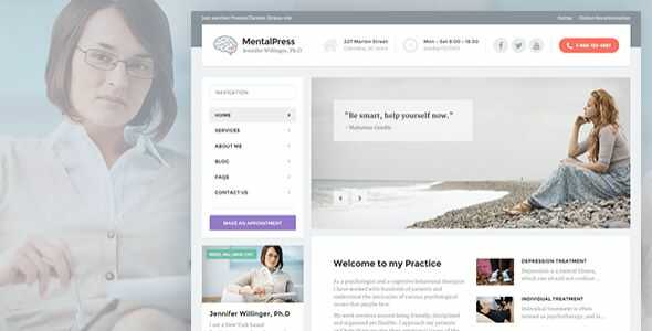 MentalPress Theme GPL v1.11.5 – WP Theme for your Medical or Psychology Website