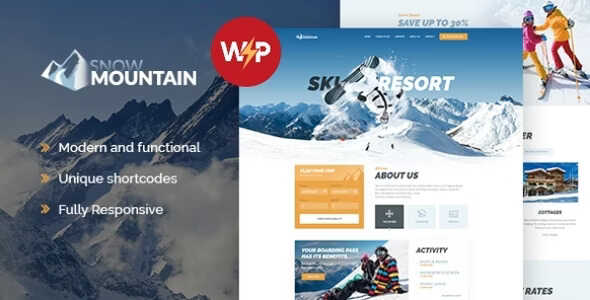 Snow Mountain Theme GPL v1.2.9 – Ski Resort & Snowboard School WordPress Theme