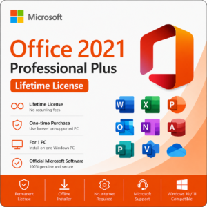 Office 2021 Professional Plus Lifetime Retail Key Online Activation Instant Email Delivery