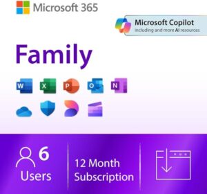 Microsoft Office 365 Family | 12-Month Subscription, 6 people | Premium Office apps | 1TB OneDrive cloud storage | Windows/Mac