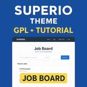 Superio Theme GPL + Tutorial – Job Board WordPress Websites